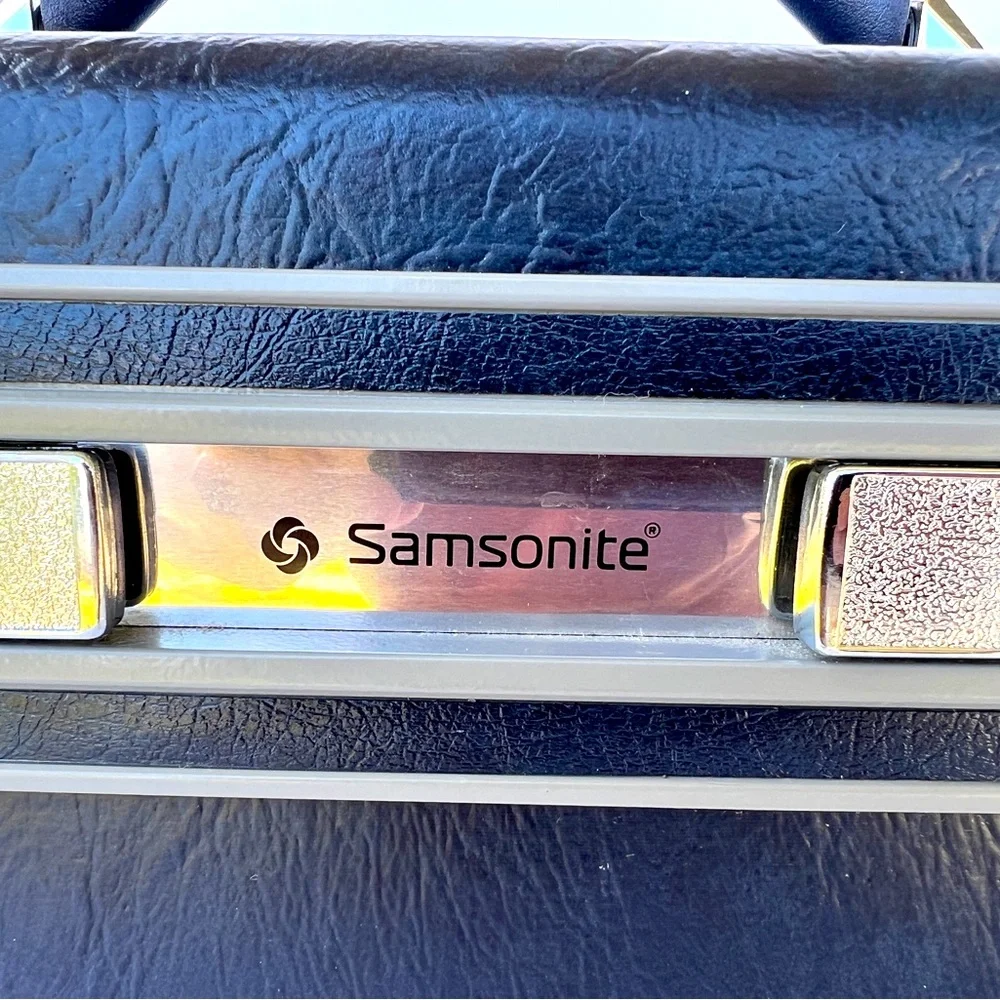 Vintage Samsonite Profile II Travel Makeup Case Navy